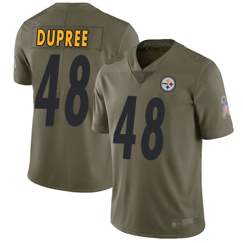 Men Pittsburgh Steelers Football #48 Limited Olive Bud Dupree 2017 Salute to Service Nike NFL Jersey